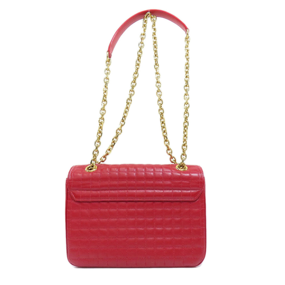 Celine Square Shoulder Chain Bag Calfskin Stitch C